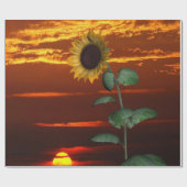 Sonnenblume Sonnenuntergang Matte Wrapping Paper Geschenkpapier (Flach)