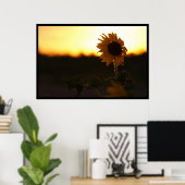Sonnenblume Sonnenuntergang Poster (Heimbüro)