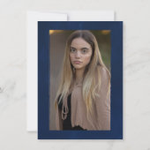 Sonnenblume Sparkle Blauer Rustikale Graduierungsp Einladung (Rückseite)