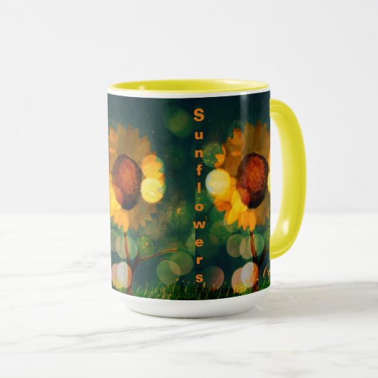 Sonnenblume Sparkle Tasse (VorderseiteRechts)