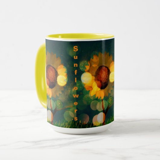 Sonnenblume Sparkle Tasse (Vorderseite Links)