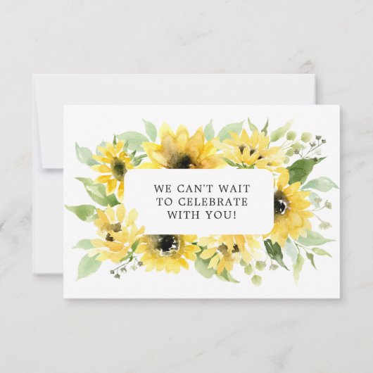 Sonnenblume speichert die Daten mit Fotokarte Einladung (Rückseite)