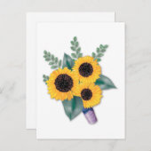 Sonnenblume speichert die Hochzeitkarte Ankündigungspostkarte (Vorne/Hinten)