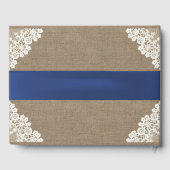 Sonnenblume Spitzen & Burlap Blue Ribbon Rustikale Gästebuch (Rückseite)