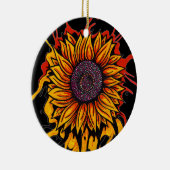 Sonnenblume Splattered Keramik Ornament (Rechts)