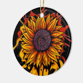 Sonnenblume Splattered Keramik Ornament (Links)