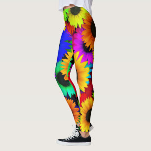 Sonnenblume Splendor, eine Reihe von schönen Farb Leggings