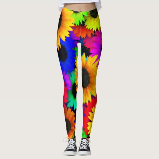 Sonnenblume Splendor, eine Reihe von schönen Farbe Leggings (Vorderseite)
