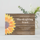 Sonnenblume Stall Holz Erntedank Abendessen Einlad Einladung (Stehend Vorderseite)