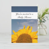 Sonnenblume-steigende Babypartykarte Einladung (Stehend Vorderseite)