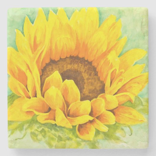 Sonnenblume Steinuntersetzer (Vorderseite)