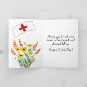 Sonnenblume Stethoscope Happy Nurses Day Karte (Innenseite)