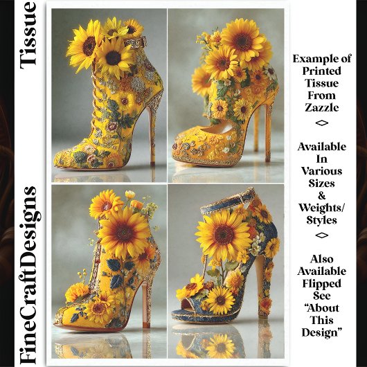 Sonnenblume Stiletto Heel Art DT3L Decoupage Seidenpapier