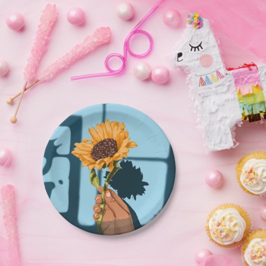 Sonnenblume Stillleben Pappteller (Party)