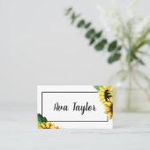 Sonnenblume Stilvoll Modern Girly Visitenkarte (Stehend Vorderseite)