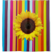 Sonnenblume Streifen Duschvorhang (Vorderseite)