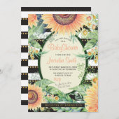 Sonnenblume Streifen Glam Babydusche | Moderne Rus Einladung (Vorne/Hinten)