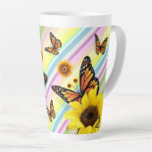 Sonnenblume Streifen Latte Tasse Butterfly Hummel (Rechte Ecke)