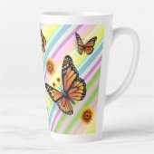 Sonnenblume Streifen Latte Tasse Schmetterling (Rechts)