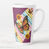 Sonnenblume Streifen Latte Tasse Schmetterling (Rechts)