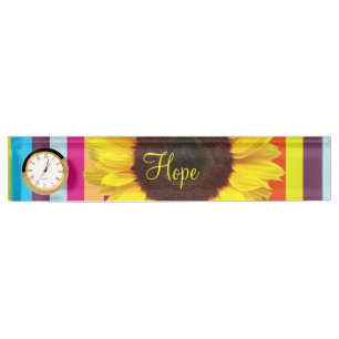 Sonnenblume Streifen Schreibtisch Namplate Namensplakette