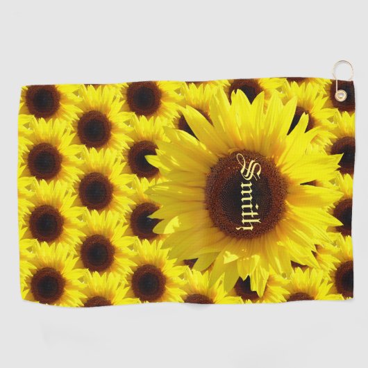 Sonnenblume Sunshine Golfhandtuch (Horizontal)