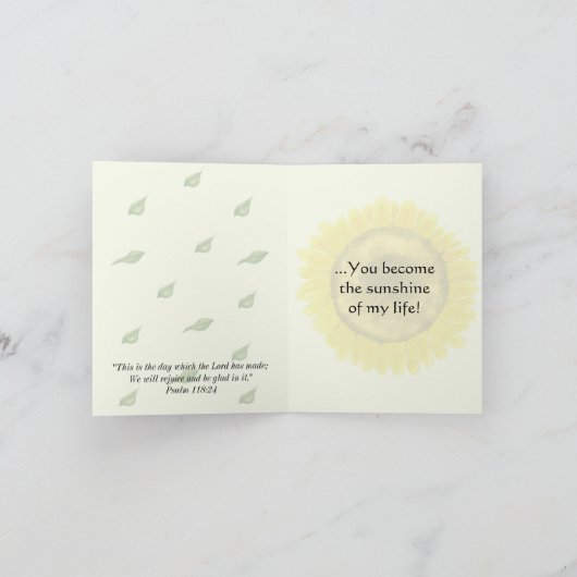 Sonnenblume Sunshine Karte (Innenseite)