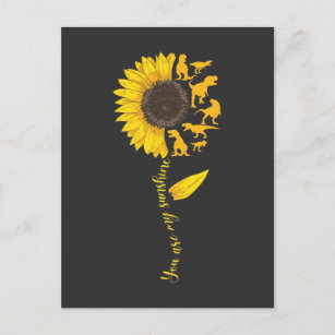 Sonnenblume Sunshine Niedlich Dinosaur Lover Trex  Postkarte