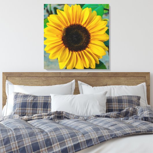 Sonnenblume Supreme Leinwanddruck (Insitu (Schlafzimmer))