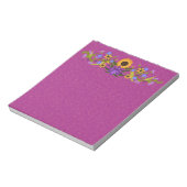 Sonnenblume Swag auf Magenta Wirbel Beautiful Notizblock (Rotiert)