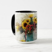 Sonnenblume-Tabellen-Kaffee-Tasse Tasse (Vorderseite Links)