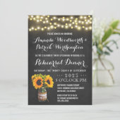 Sonnenblume-Tafel-Proben-Abendessen-Einladungen Einladung (Stehend Vorderseite)