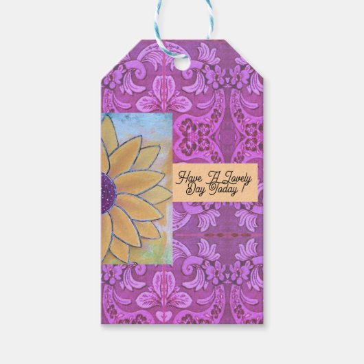 Sonnenblume Tag Geschenkanhänger (Vorderseite)