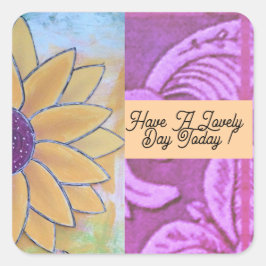 Sonnenblume Tag Quadratischer Aufkleber