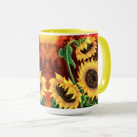 Sonnenblume Tasse (VorderseiteRechts)