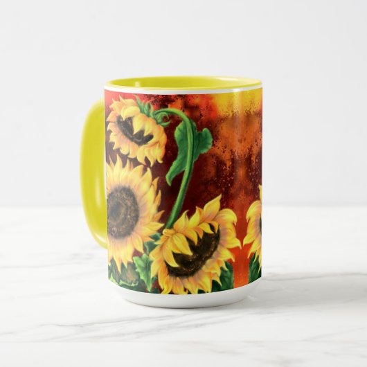 Sonnenblume Tasse (Vorderseite Links)