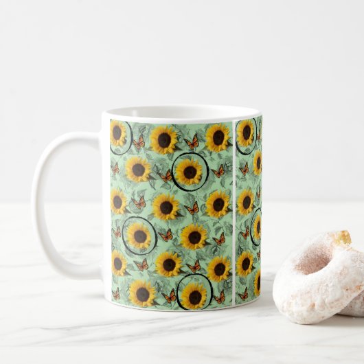 Sonnenblume-Tasse Kaffeetasse (Mit Donut)