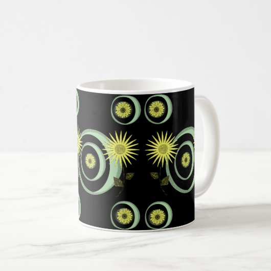 Sonnenblume-Tasse Kaffeetasse (VorderseiteRechts)