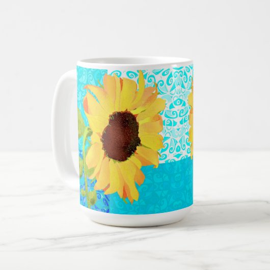 Sonnenblume-Tasse Kaffeetasse (Vorderseite Links)
