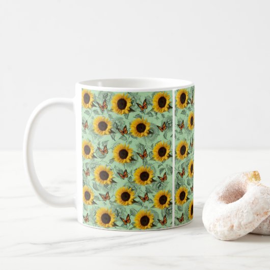 Sonnenblume-Tasse Kaffeetasse (Mit Donut)
