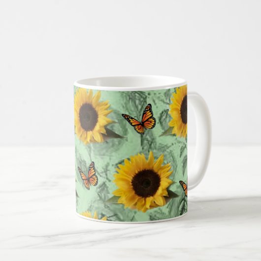 Sonnenblume-Tasse Kaffeetasse (VorderseiteRechts)