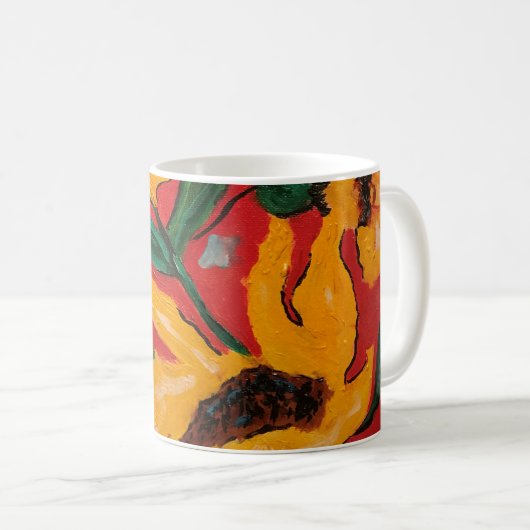 Sonnenblume-Tasse Kaffeetasse (VorderseiteRechts)