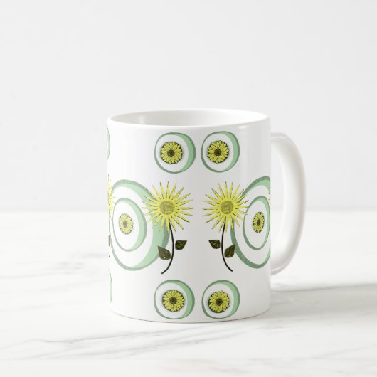 Sonnenblume-Tasse Kaffeetasse (VorderseiteRechts)