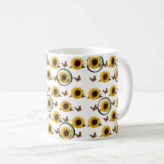Sonnenblume-Tasse Kaffeetasse (VorderseiteRechts)