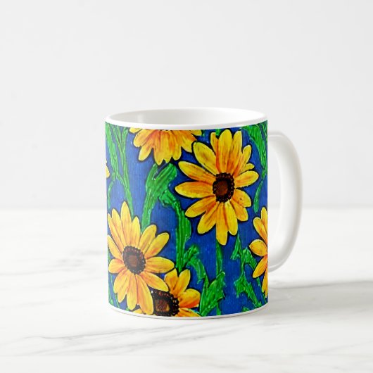Sonnenblume-Tasse Kaffeetasse (VorderseiteRechts)