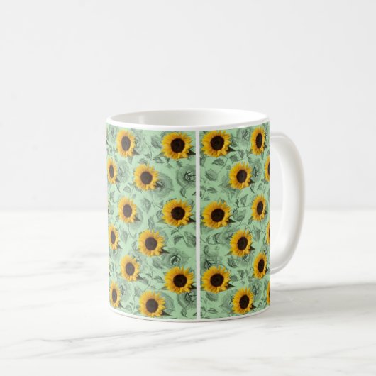 Sonnenblume-Tasse Kaffeetasse (VorderseiteRechts)