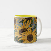 Sonnenblume-Tasse Zweifarbige Tasse (VorderseiteRechts)