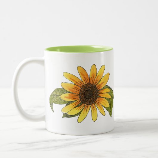 Sonnenblume-Tasse Zweifarbige Tasse (Links)