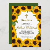 Sonnenblume Taufe İnvitation Einladung (Vorne/Hinten)