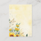 Sonnenblume Teddy Bär Blumenkraut Windelweinband Begleitkarte (Rückseite)